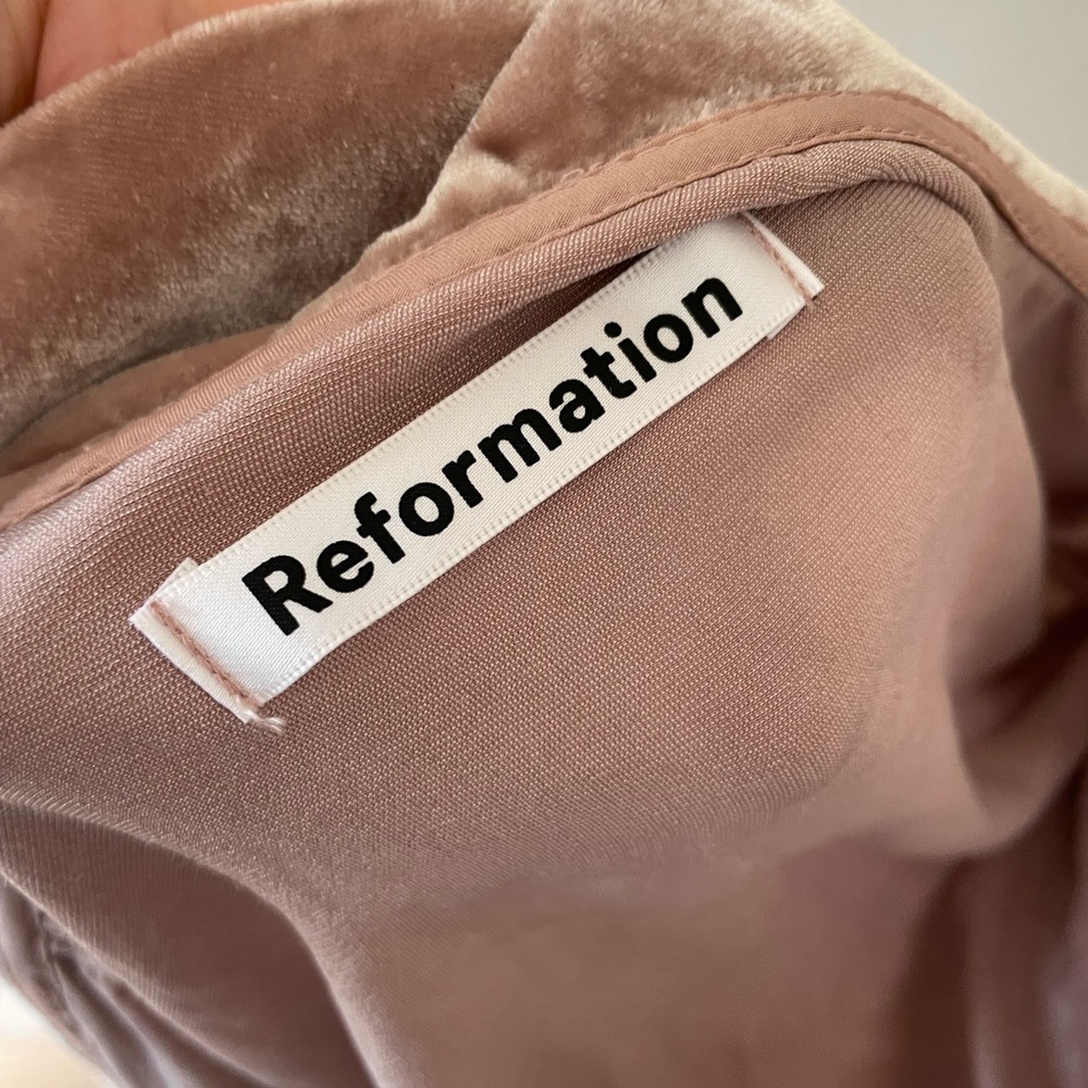 REFORMATION Anastasia Velvet Wrap Top - Picture 13 of 16